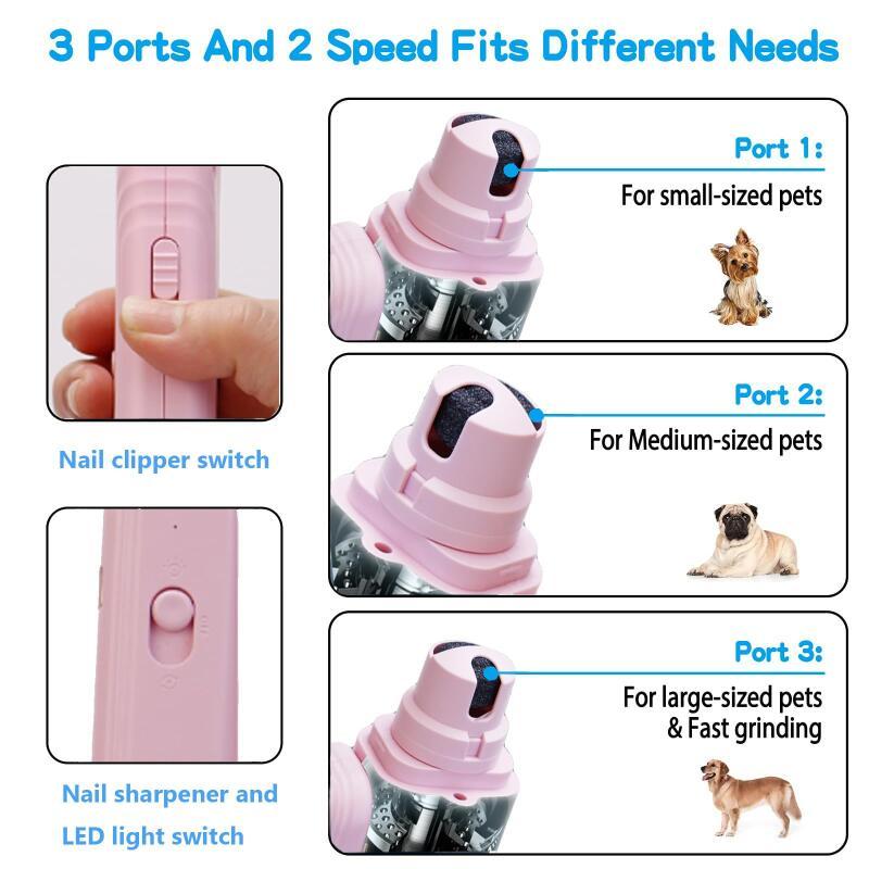 2-in-1 Pet Nail Clippers with LED Light - Multifunctional Dog and Cat Nail Trimmer - Bloodline Scissors + Polisher