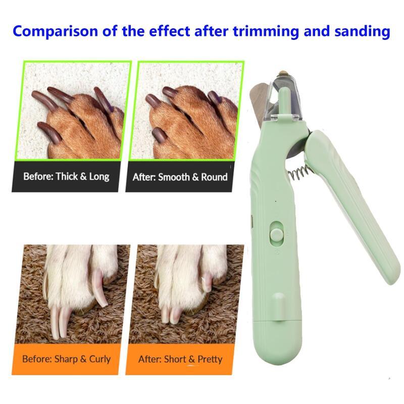 2-in-1 Pet Nail Clippers with LED Light - Multifunctional Dog and Cat Nail Trimmer - Bloodline Scissors + Polisher